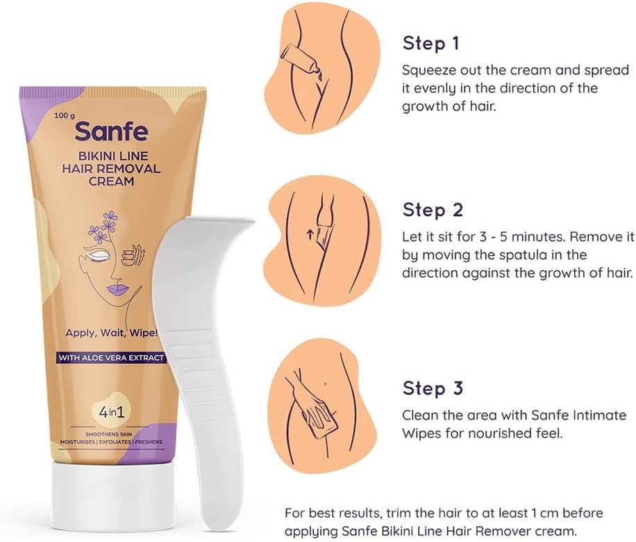 Sanfe Hair Removal Gel with Aloe Vera & Coconut Extracts - 100ml - Image 6