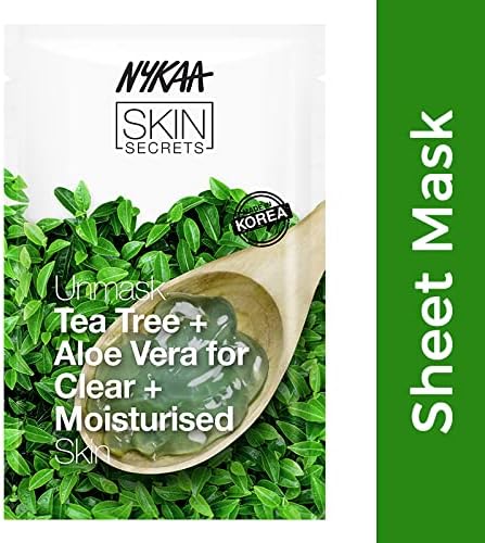 Nykaa Skin Secrets Tea Tree & Aloe Vera Sheet Mask - Single Use - Image 2