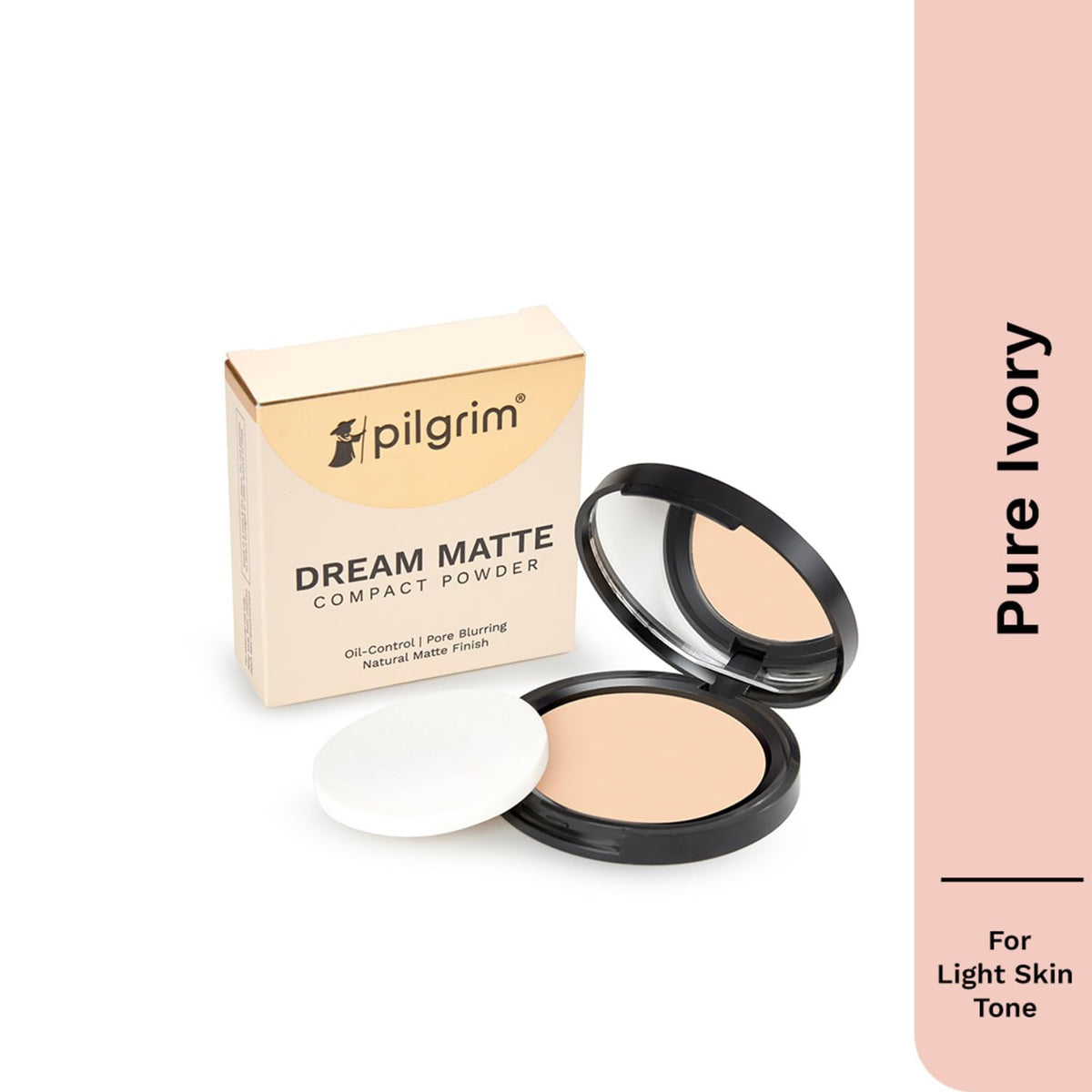 Pilgrim Pure Ivory Matte Compact Powder - Oil Absorbing, Radiant Finish - Image 3