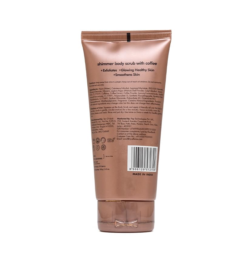 mCaffeine Shimmer Body Scrub with Coffee - Exfoliating Care, 150g - Image 2
