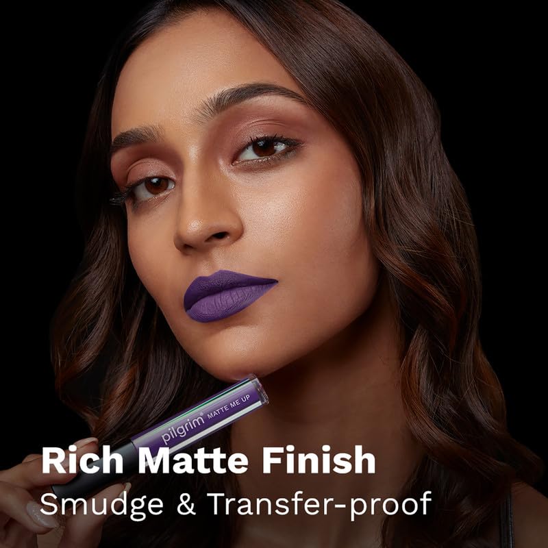 Pilgrim Liquid Matte Lipstick - Purple Lust, 3g - Image 3