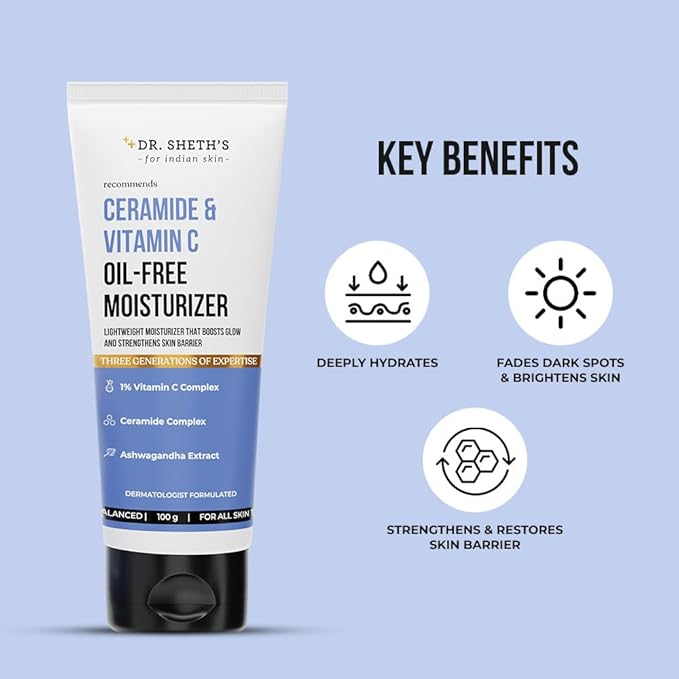 Dr. Sheth's Ceramide & Vitamin C Face Moisturiser - 100g - Image 3