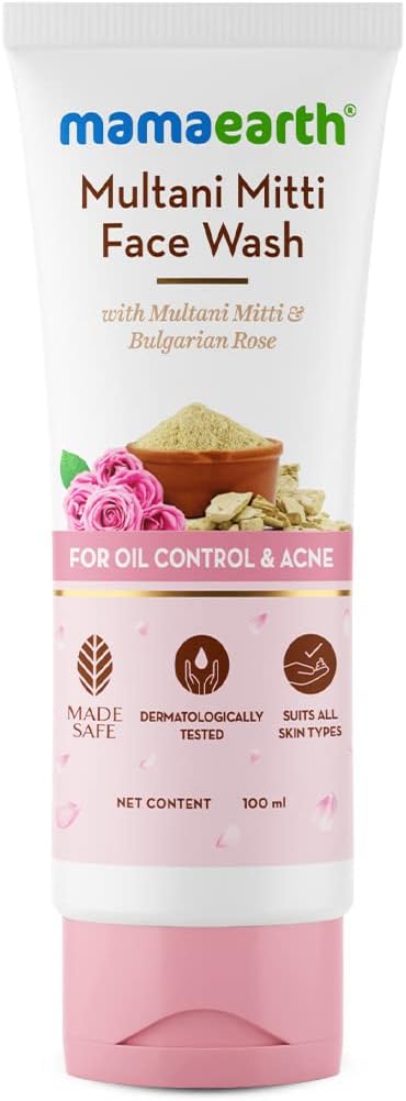 Mamaearth Face Cleanser with Multani Mitti & Bulgarian Rose - 100ml