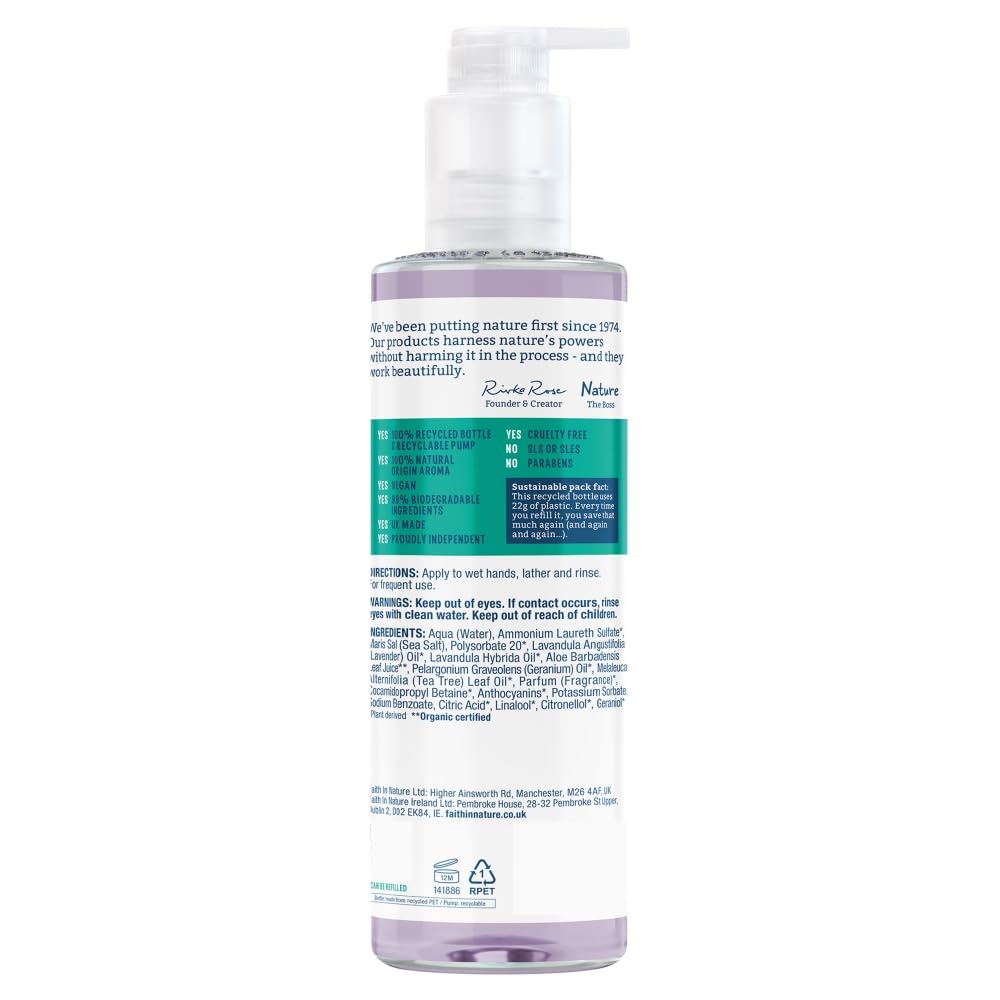Faithinnature Lavender & Geranium Hand Wash, 400ml - Image 2