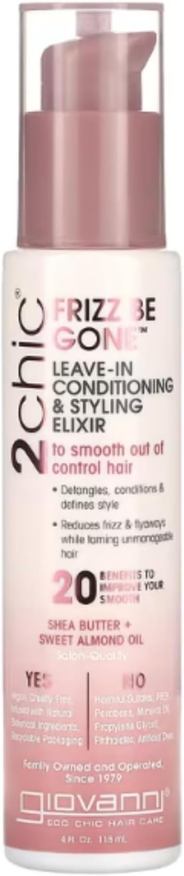 Giovanni 2chic Frizz Be Gone Leave-in Conditioner & Elixir - 4oz