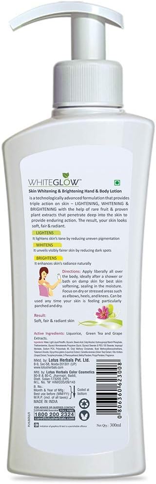 Lotus Herbals Whiteglow Hand & Body Lotion - 300 ml - Image 2