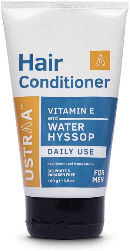 Ustraa Hair Conditioner for Men - Vitamin E & Water Hyssop, Daily Use - 100g