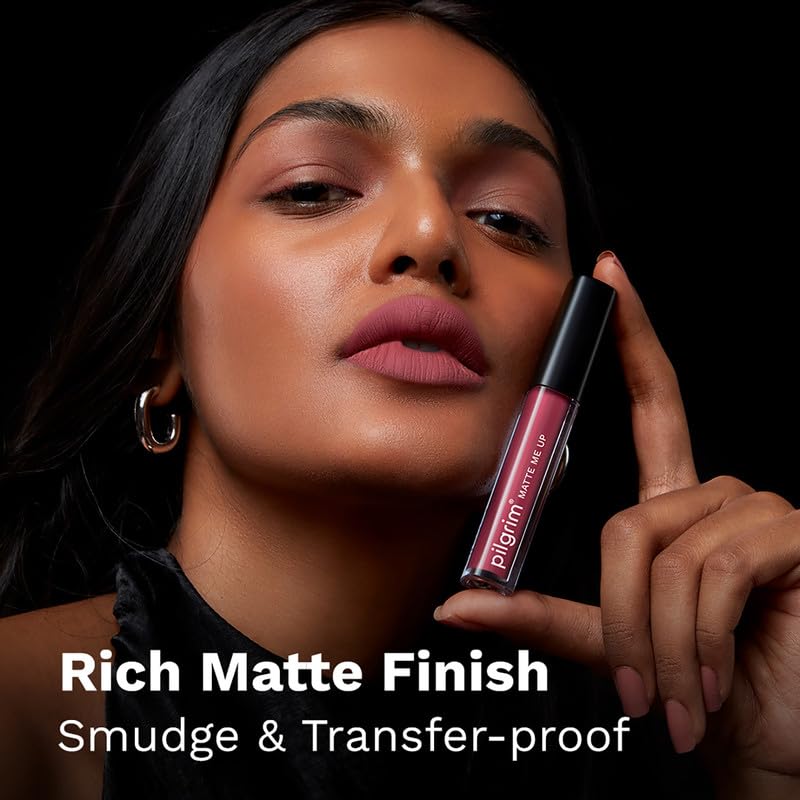 Pilgrim Liquid Matte Lipstick Pink Kisses - 3g - Image 4