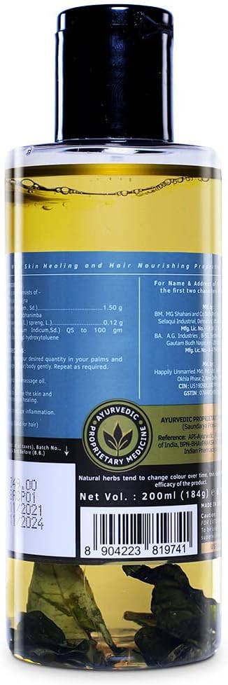 Ustraa Ayurvedic Cold Pressed Hair Oil with Moringa and Curry Leaves - 200ml - Image 2