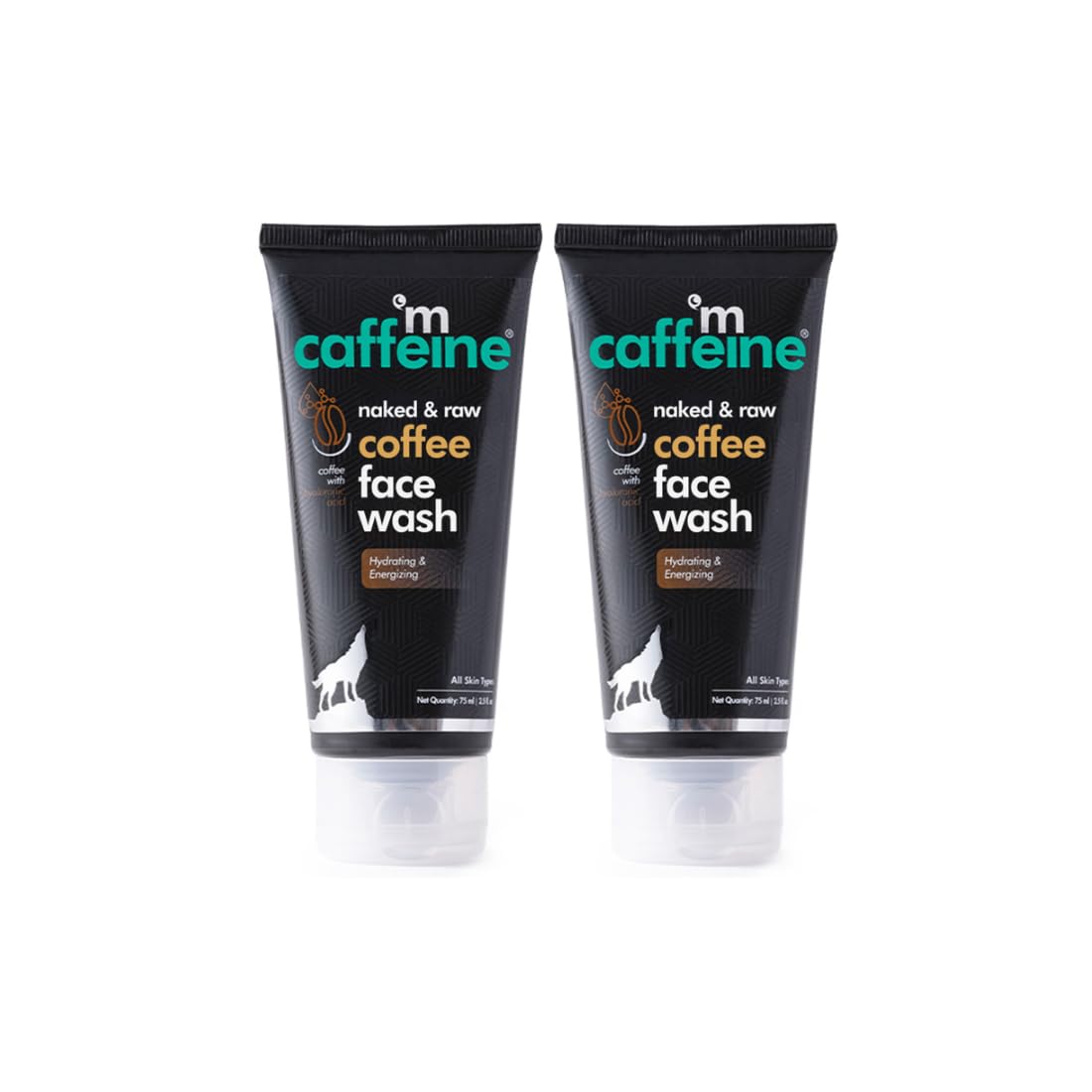 mCaffeine Naked & Raw Coffee Face Wash - Pack of 2, 100ml Each