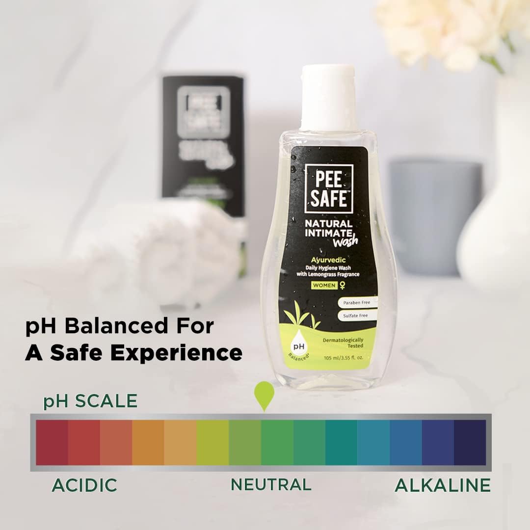 Pee Safe Natural Intimate Wash for Women - Witch Hazel & Tea Tree, 105ml - Image 3