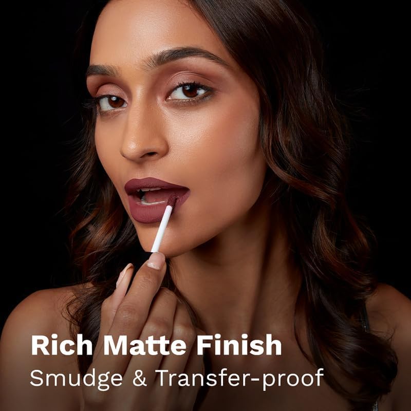 Pilgrim Liquid Matte Lipstick with Hyaluronic Acid & Spanish Squalane - Berry Tease, 3g - Image 4