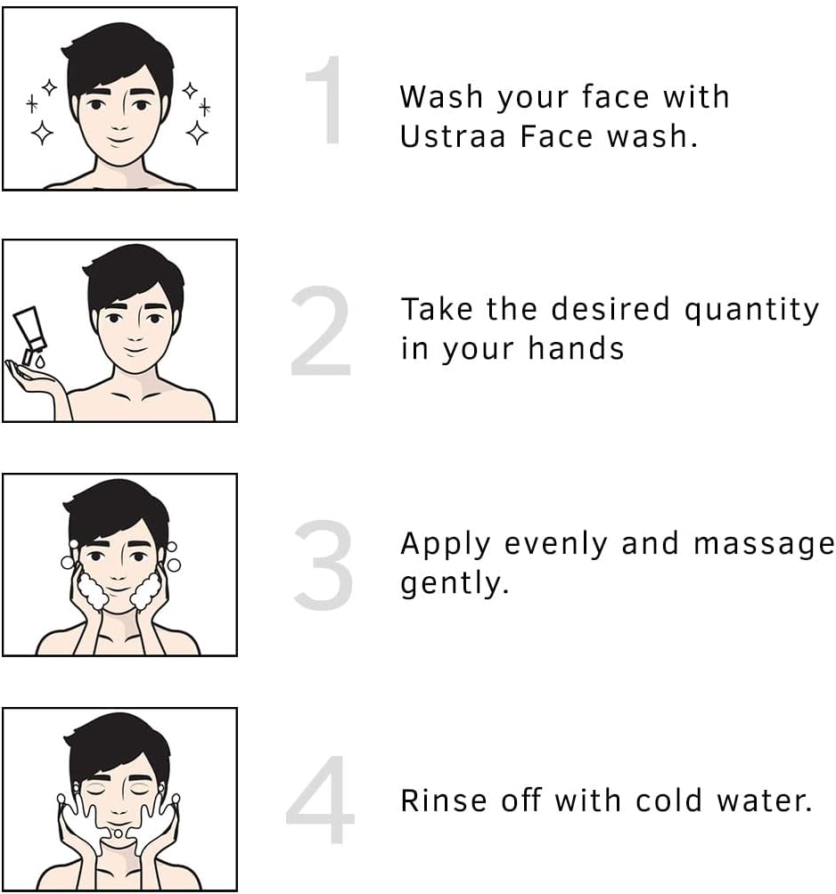 Ustraa Face Scrub - Activated Charcoal, Deep Cleansing, 100g - Image 4