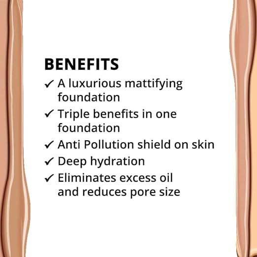 Nykaa SkinShield Anti-Pollution Matte Foundation Golden Hour 10 - Image 5