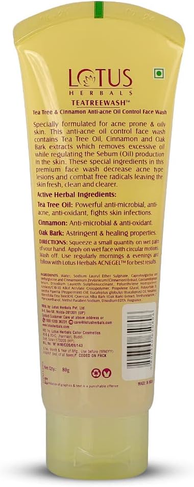 Lotus Herbals Tea Tree Face Wash - 120g - Image 2