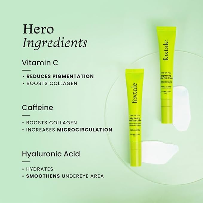 Foxtale Brightening Under Eye Cream with Vitamin C & Caffeine - 15ml - Image 5