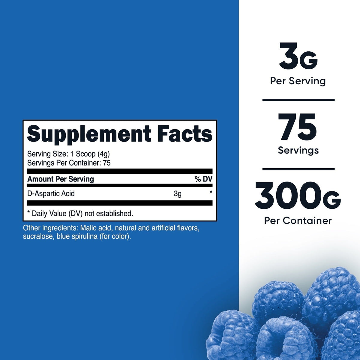 Nutricost D-Aspartic Acid Powder - Pure DAA, 300g - Image 2