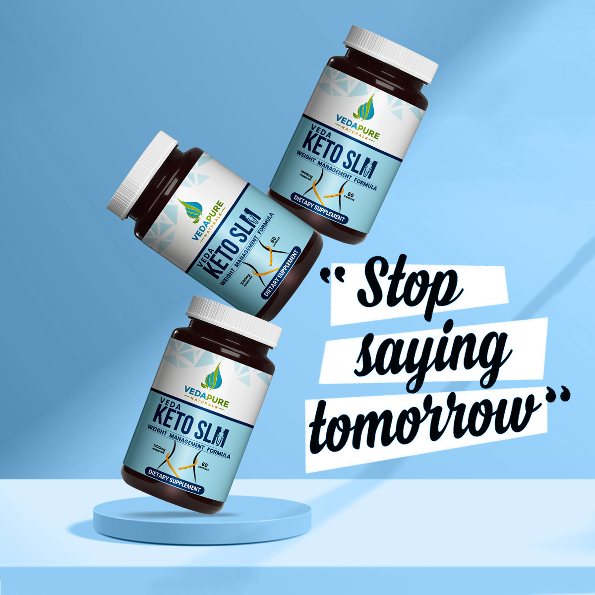 Vedapure Keto Slim Capsules - Natural Weight Management Supplement with Garcinia Cambogia and Green Tea - 60 Count