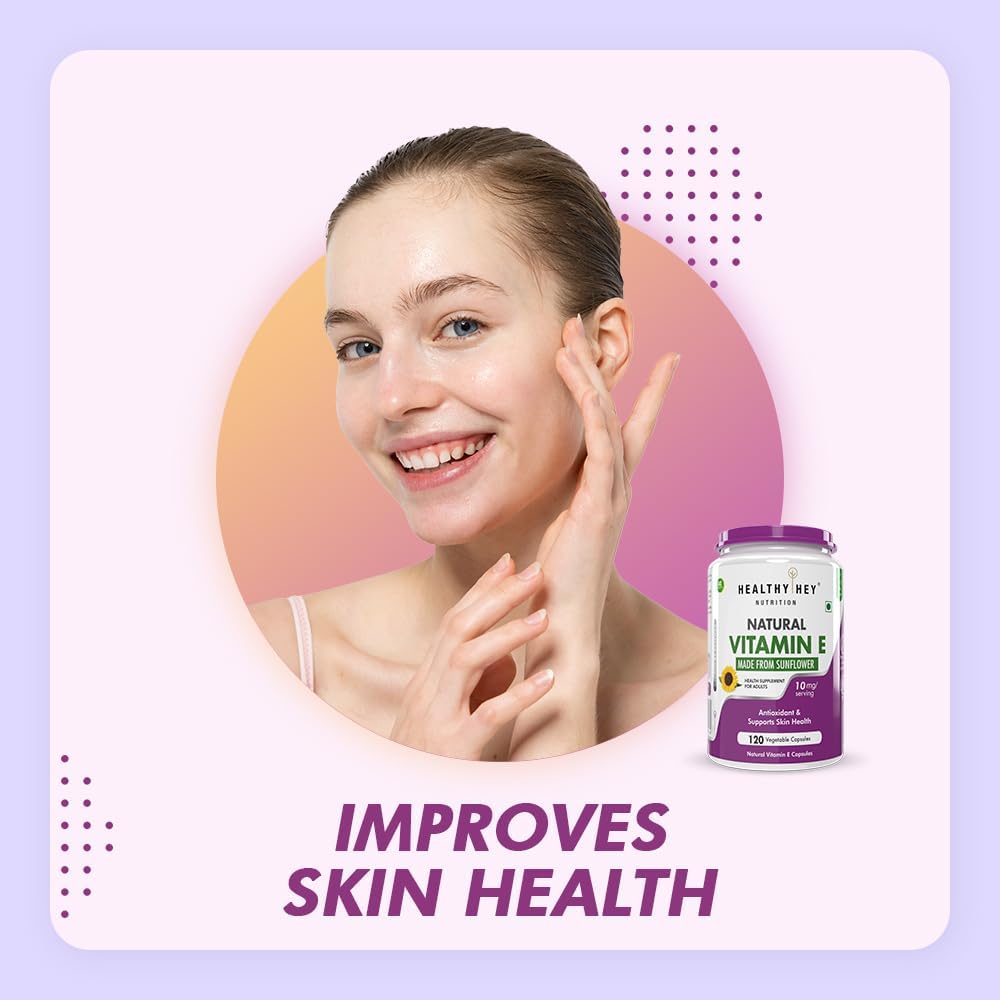 HealthyHey Vitamin E Capsules - D-Alpha-Tocopherol from Sunflower, 120 Veg Capsules - Image 4