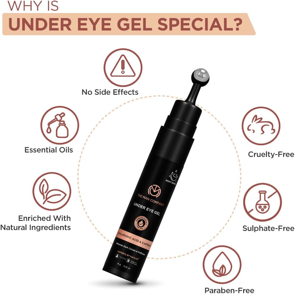 The Man Company Under Eye Gel - Caffeine & Hyaluronic Acid - 15g - Image 7