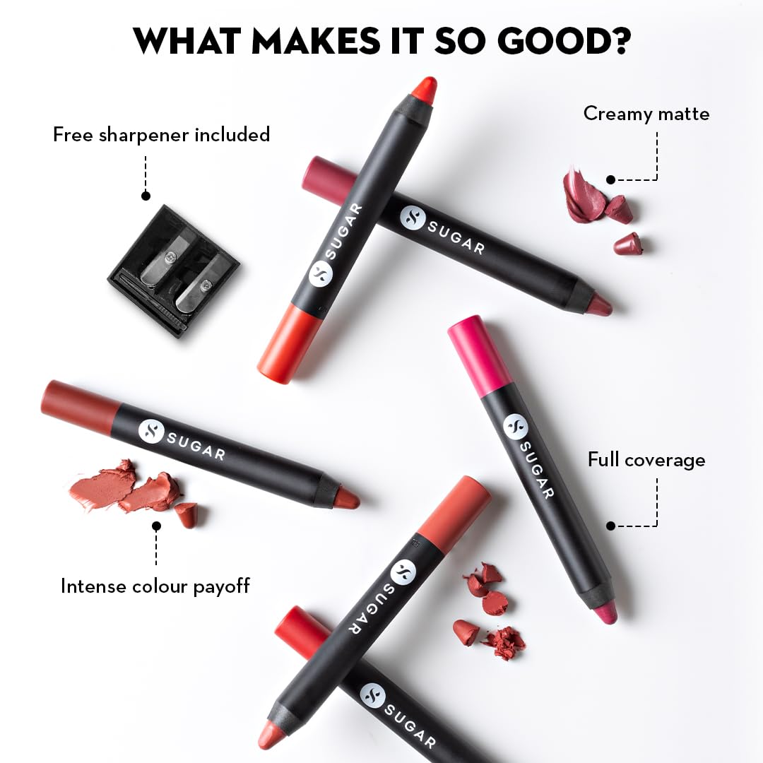 Sugar Cosmetics Matte As Hell Crayon Lipstick, 05 Rose Dawson - Colour Cosmetics - Image 3