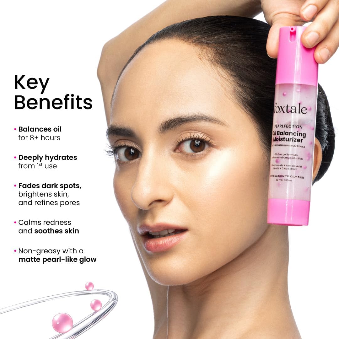 Foxtale Pearlfection Oil-Balancing Gel Moisturizer with Niacinamide - 50ml - Image 2