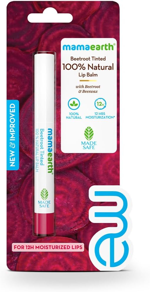 Mamaearth Beetroot Tinted Lip Balm - 100% Natural Pink Tint, 2g