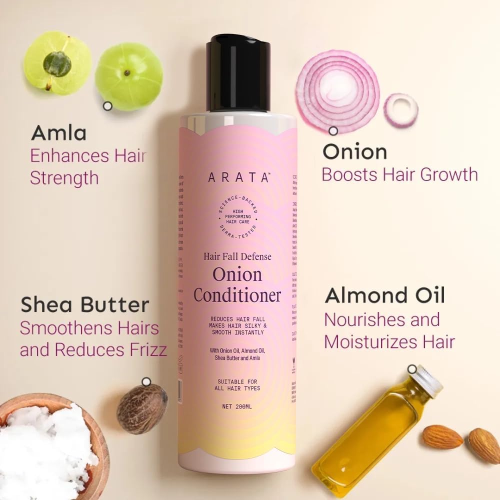 Arata Hair Fall Defense Onion Conditioner - 200ml - Image 4