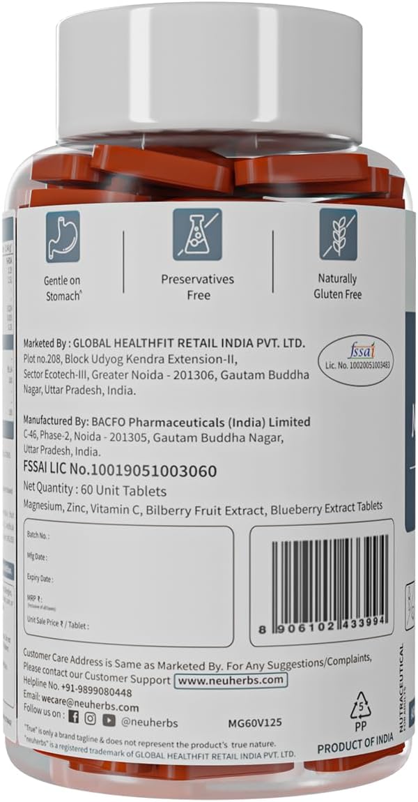 Neuherbs True Magnesium Glycinate Supplement 1600Mg - 60 Tablets - Image 8