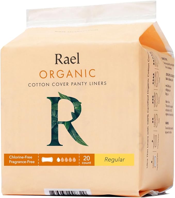 Real Organic Feminine & Intimate Care Panty Liners - Organic Cotton, Regular, 20 Pack