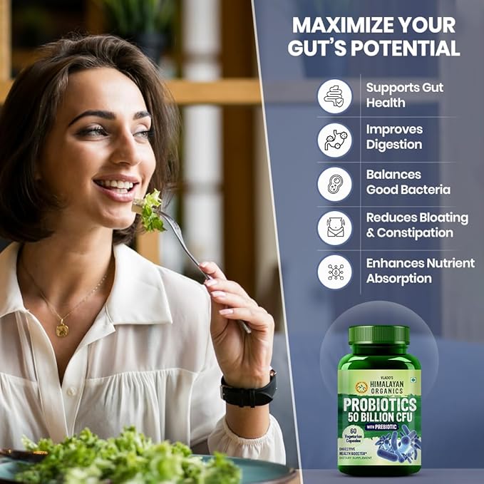 Himalayan Organics Probiotics 50 Billion CFU with Prebiotic - 60 Tablets - Image 2