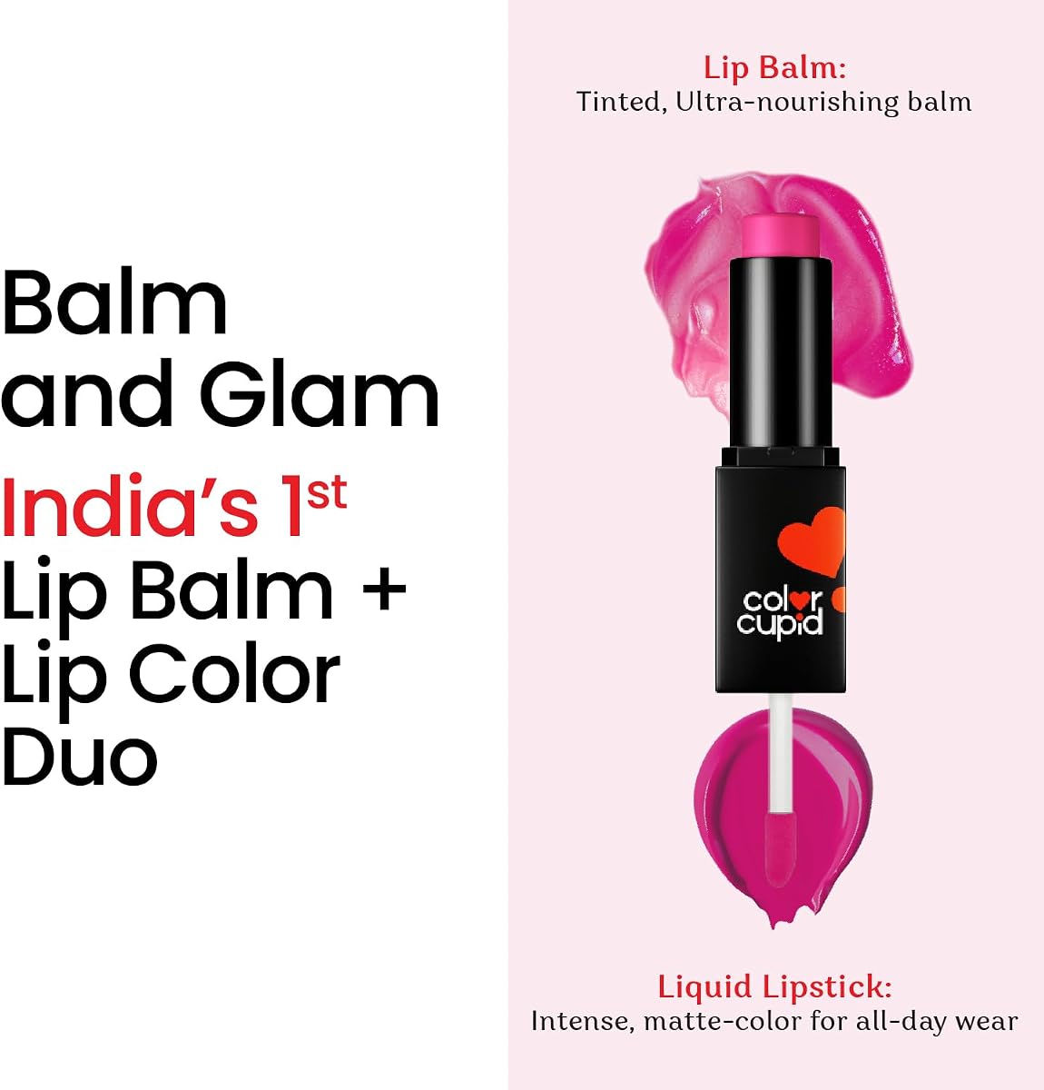 Color Cupid Flirtfuchsia LB3 Lip Balm + Liquid Lipstick Duo - 2-in-1 - Image 2