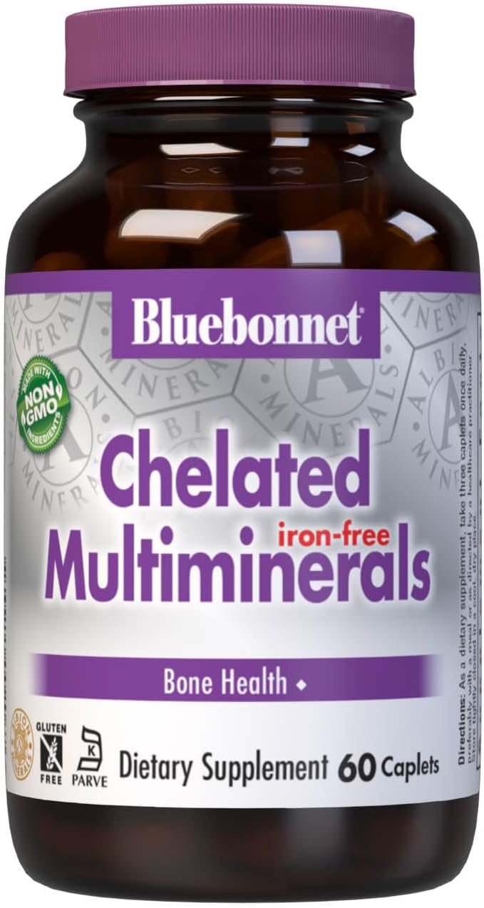 BlueBonnet High Potency Chelated Multiminerals with Iron Caplets - 60 Count
