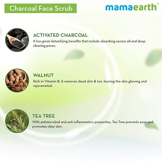 Mamaearth Charcoal Face Scrub - Masks & Exfoliators, 100 ml - Image 4