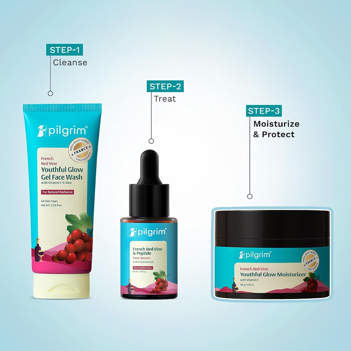 Pilgrim Face Moisturiser with Red Vine, Vitamin C & SPF 30, 50g - Image 7