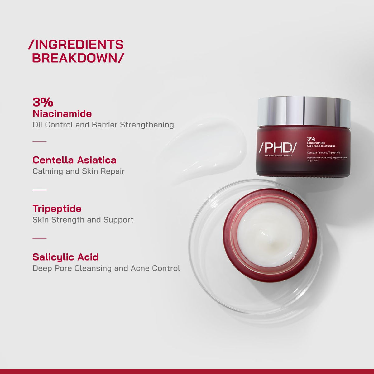 PHD 3% Niacinamide Oil-Free Face Moisturiser, 50g - Image 2