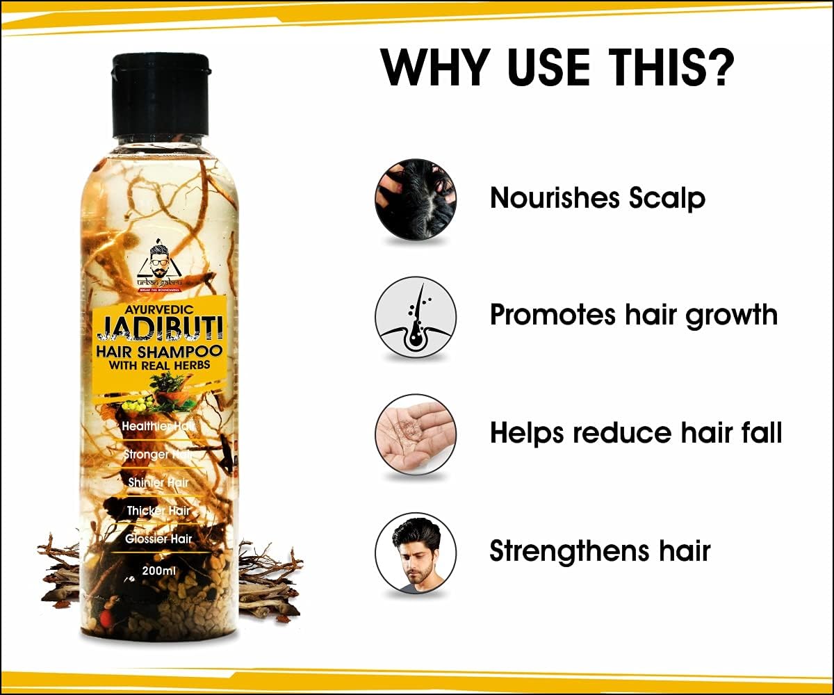 Urban Gabru Ayurvedic Jadibuti Hair Shampoo with Natural Herbs - 200ml - Image 3