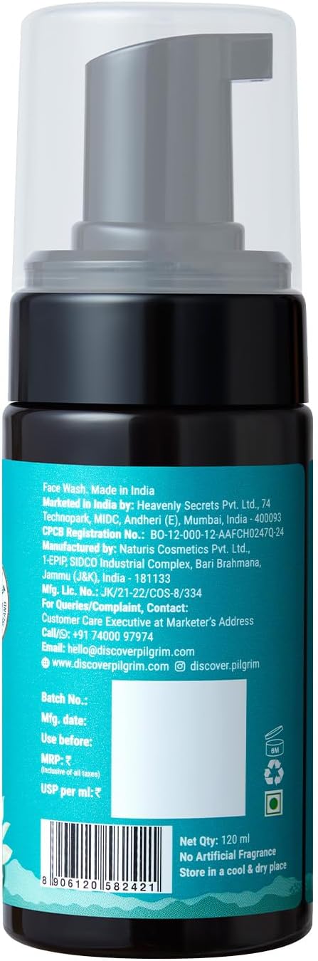 Pilgrim Salicylic & Glycolic Acid Foaming Face Wash - 120ml - Image 3