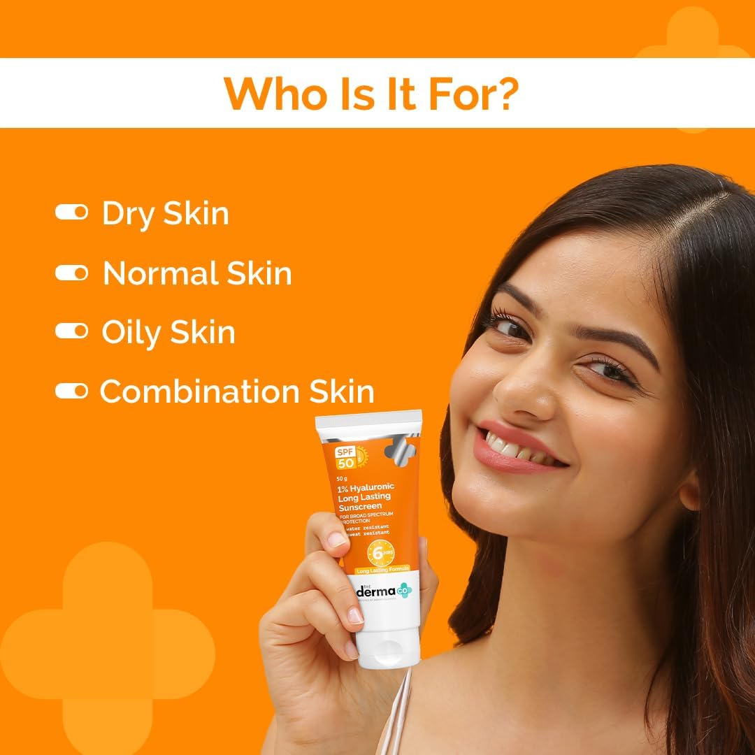 The Derma Co 1% Hyaluronic Acid Long Lasting SPF 50 Sunscreen - 50g - Image 3