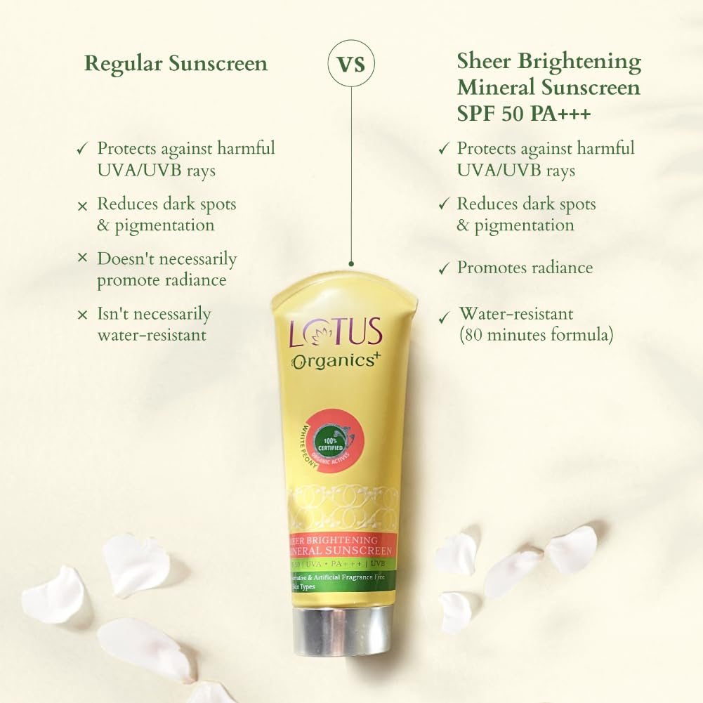 Lotus Organic Sheer Brightening Mineral Sunscreen SPF-50 PA - 100g - Image 4