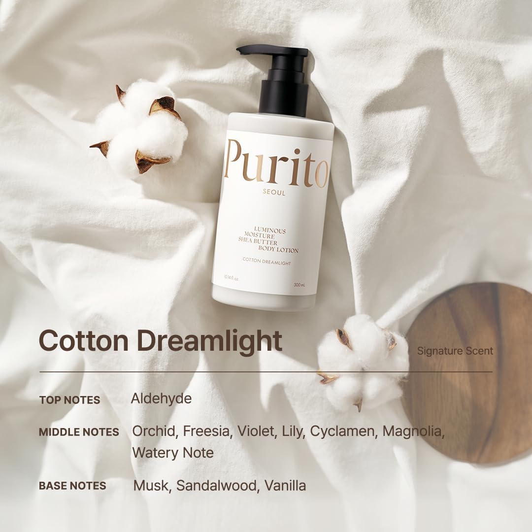 Purito Luminous Moisture Shea Butter Body Lotion - Cotton Dreamlight - 300ml - Image 4