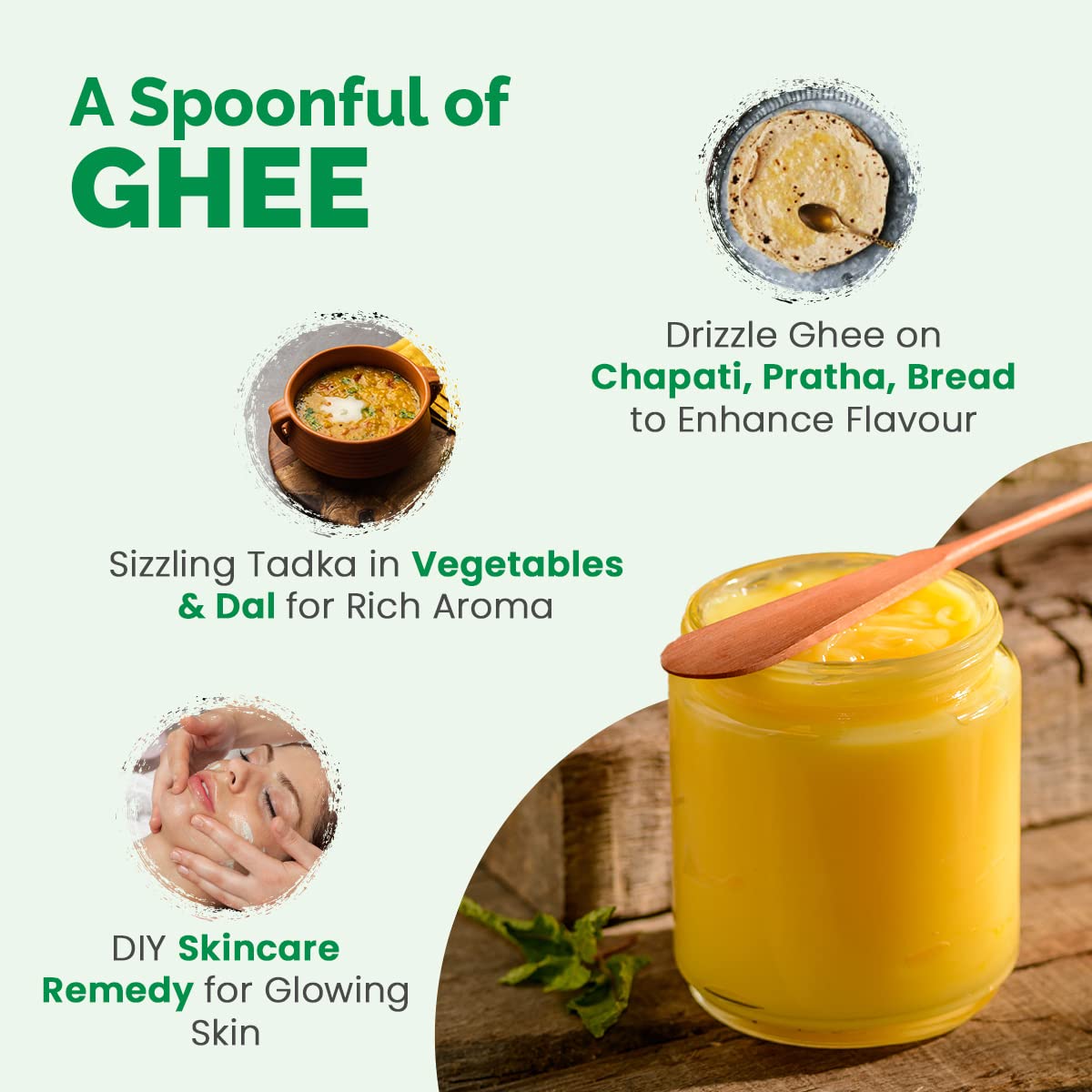 Auric Premium Cow Ghee, Herbal & Ayurvedic - 1000 ml (900g) - Image 4