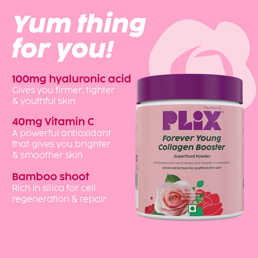 Plix Forever Young Collagen Booster with Rose - Beauty Supplement, 25 Servings - Image 6