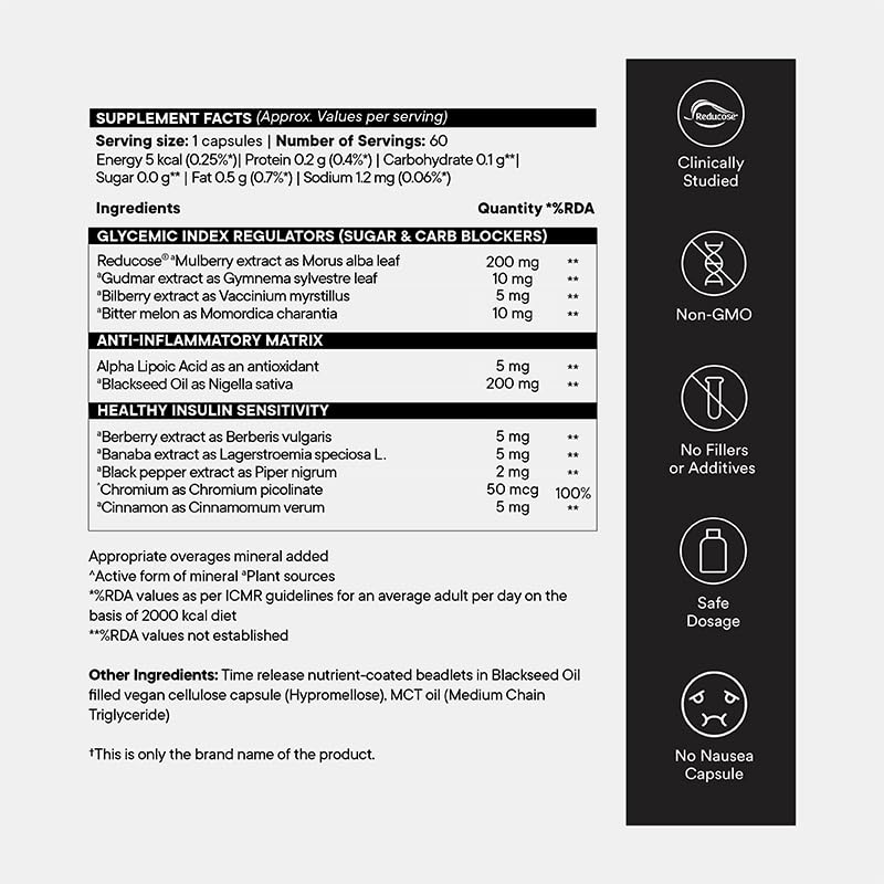 Wellbeing Nutrition Slow Diabetes Care Capsules with Reducose® & Botanicals - 60 Veg Capsules - Image 6