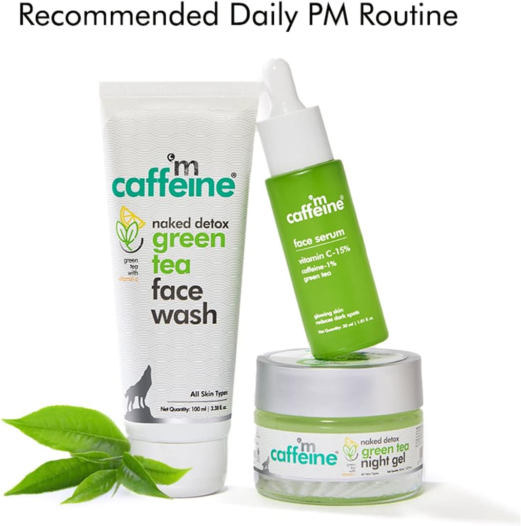 mCaffeine Naked Detox Green Tea Night Gel - Face Treatment, 50ml - Image 3