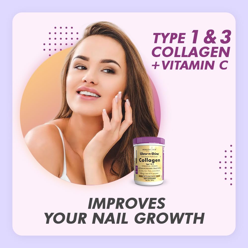 HealthyHey Collagen Gold Series Powder with Hyaluronic Acid, Biotin & Vitamin C - 200g - Image 5