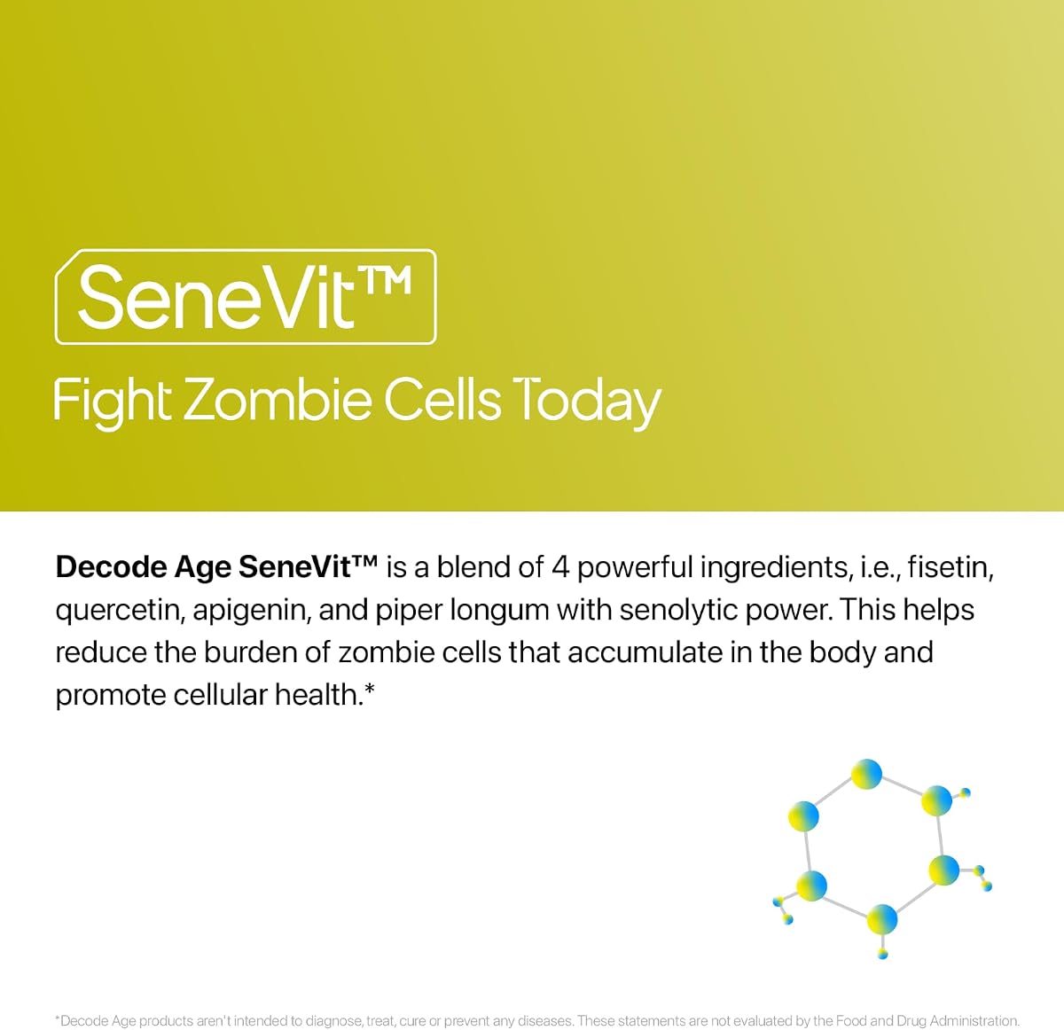 Decodeage SeneVit Capsules - Senolytic Blend with Fisetin, 30 Vegan Capsules - Image 2