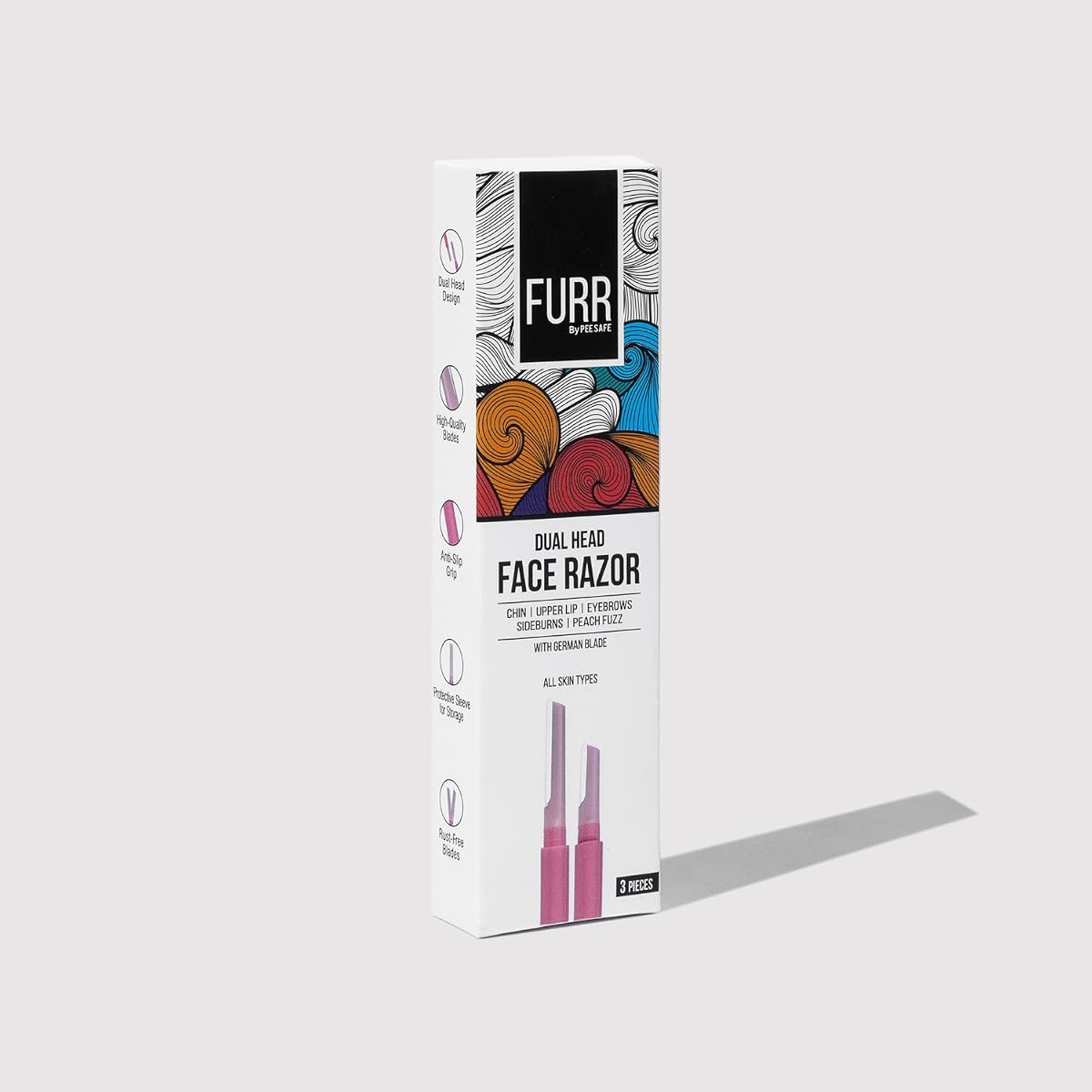 Pee Safe Furr Dual Head Face Razor - 3 Pack - Image 2