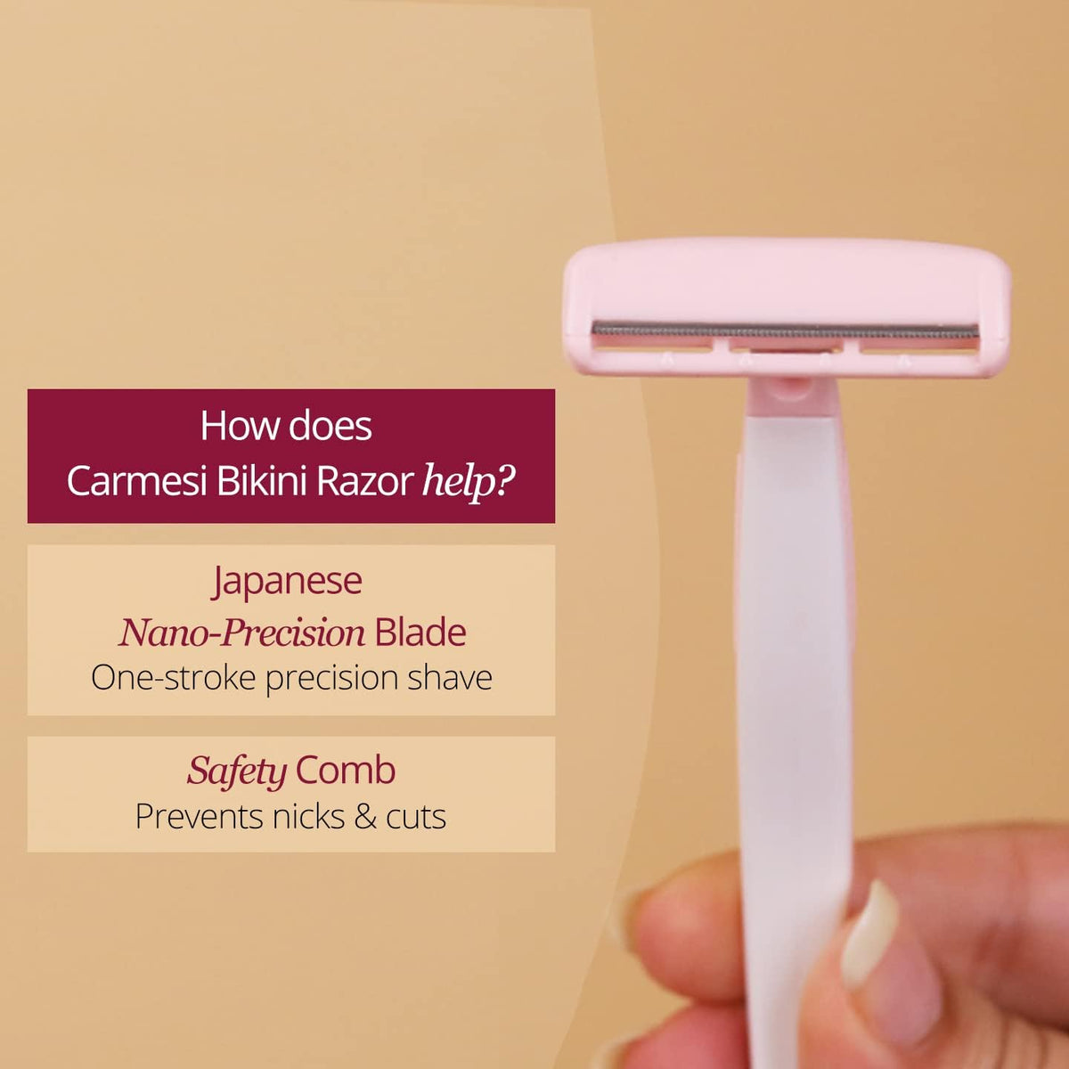 Carmesi Bikini Razor - Feminine & Intimate Care Tool, Precise Shave - Image 5