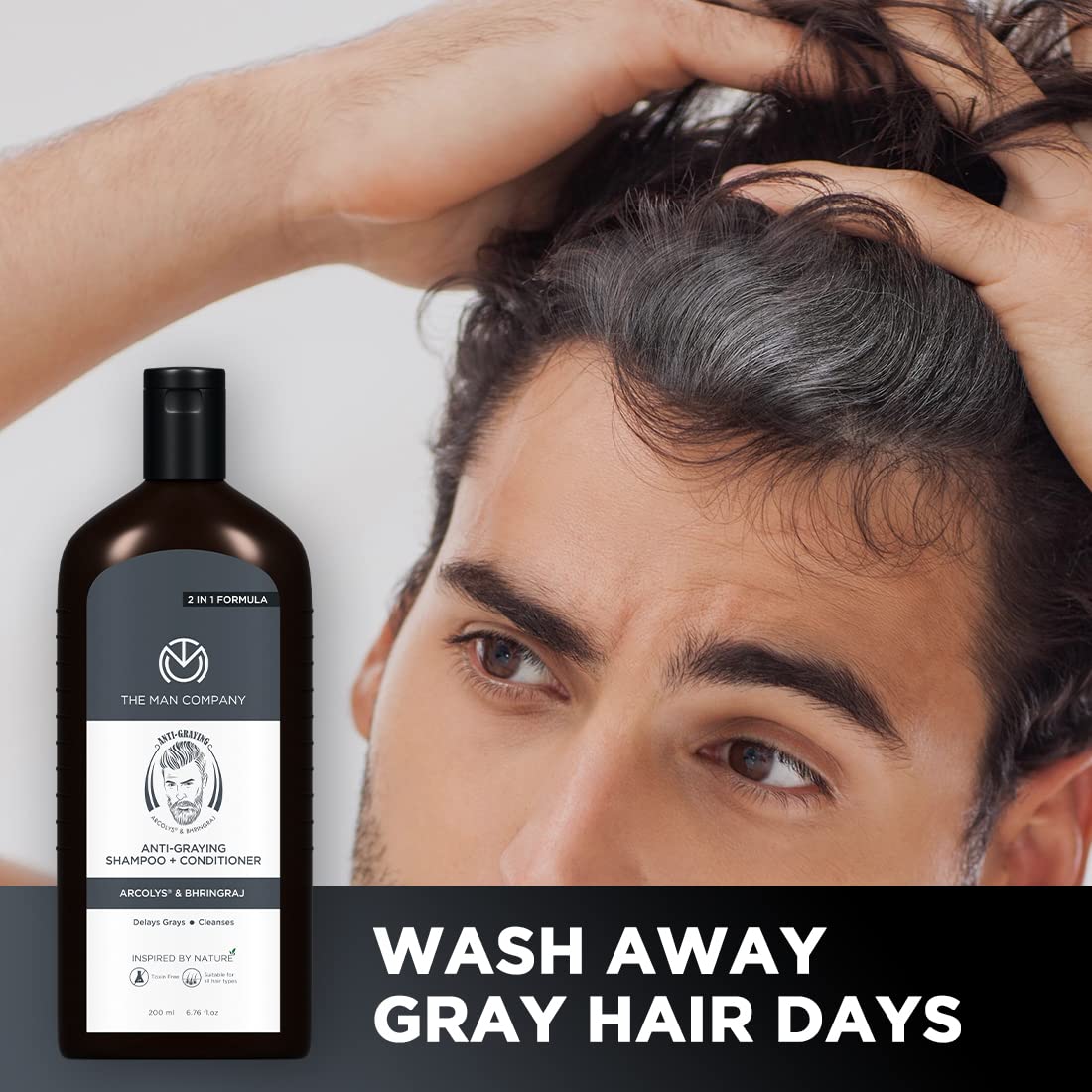 The Man Company Anti Grey 2-in-1 Shampoo & Conditioner, 200ml - Image 3
